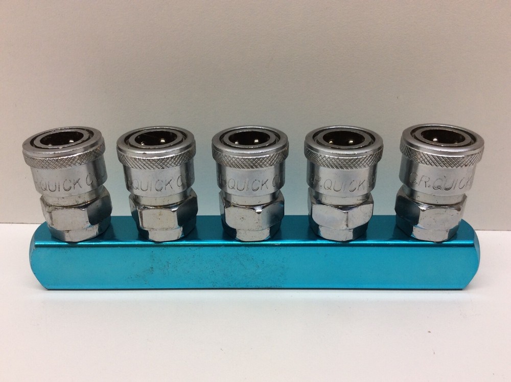 Amico 5 Multi Pass Quick Coupler Socket Blue Silver Tone