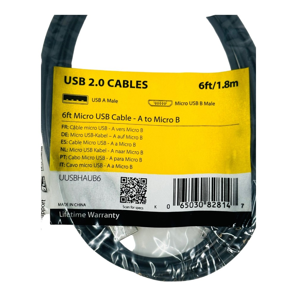 StarTech UUSBHAUB6RA MICRO USB CABLES 6ft/1.8m A-Rt aNGLE MICRO B NEW NOS