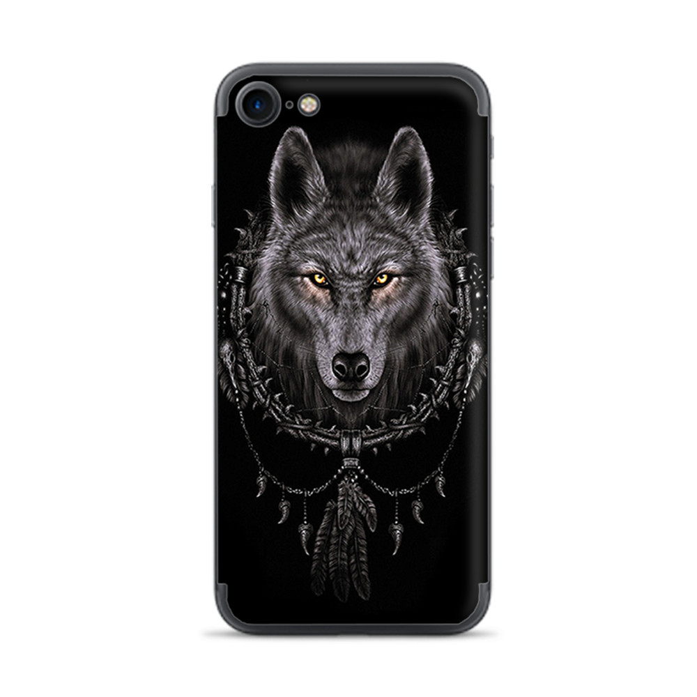 Apple iPhone 7 / 8 Skins Decal Wrap Wolf dreamcatcher back white