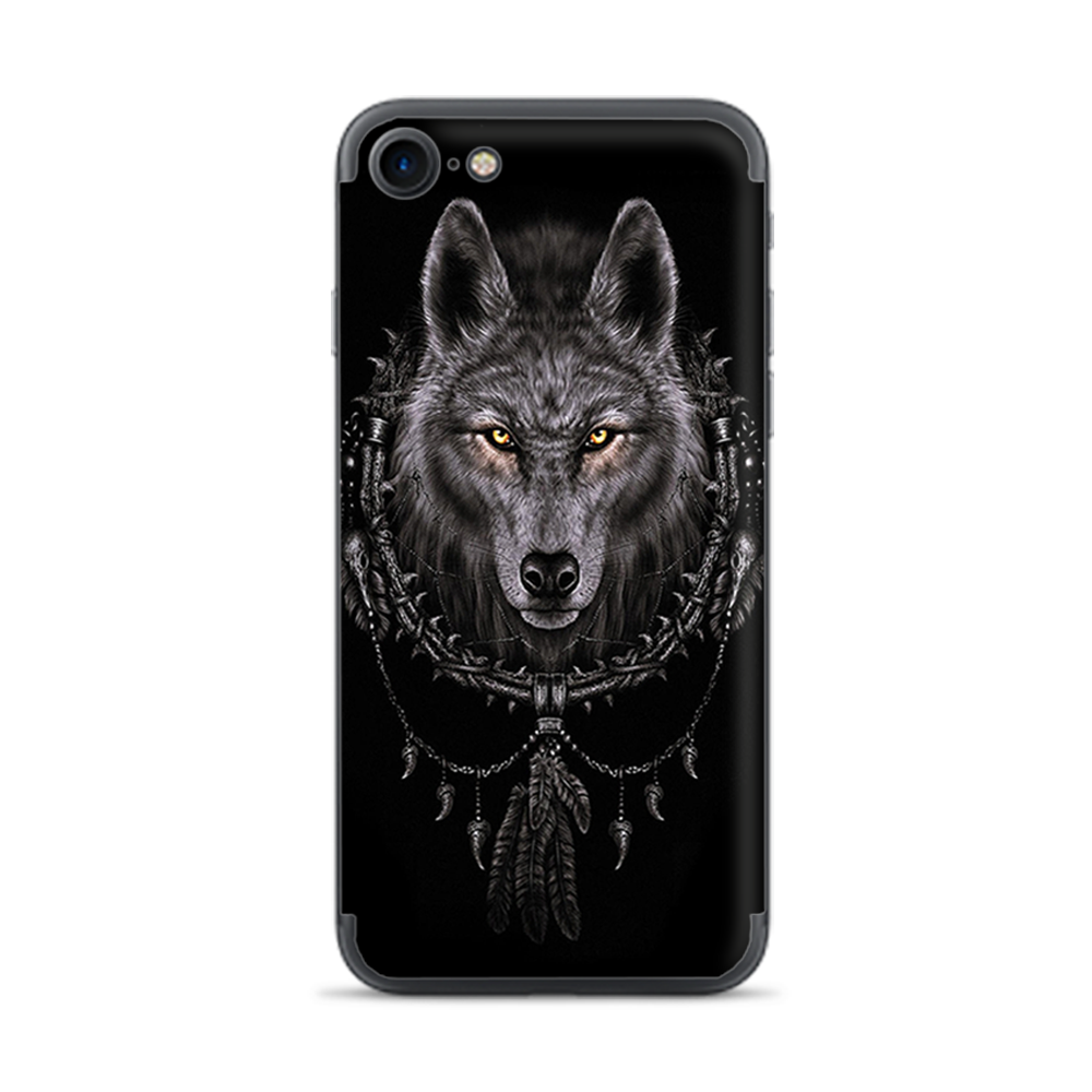 Apple iPhone 7 / 8 Skins Decal Wrap Wolf dreamcatcher back white