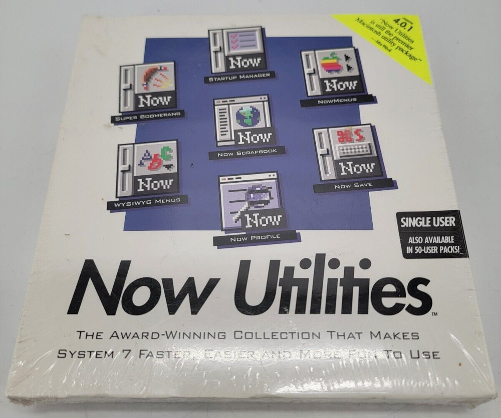 Vintage Now Software Utilities Brand New SEALED Macintosh