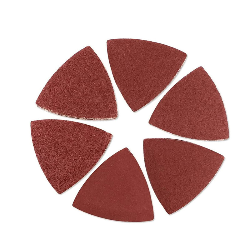 80*80*80mm Hook and Loop Delta Sanding Sheets Triangular Detail Sandpaper Pads