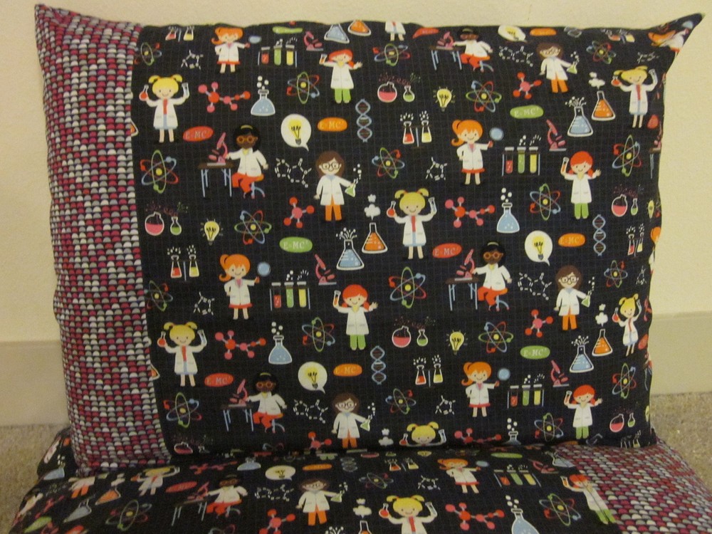 Women scientist pattern 100% new Cotton handmade Pillowcase one pair