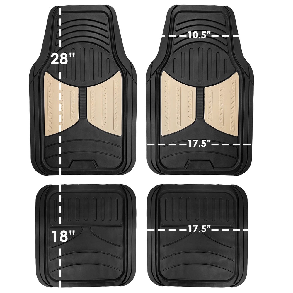 Universal car floor mat set all weather interior protection