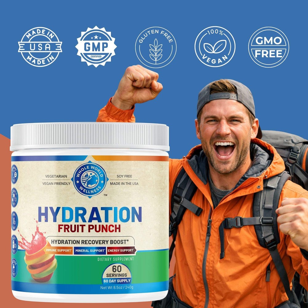 Hydration Electrolyte Powder Supplement. USA Made.