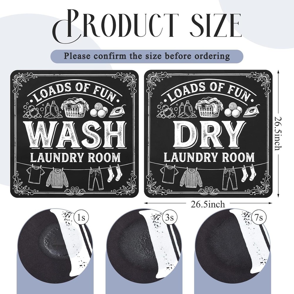 Blackboard Style Washer Dryer Protective Mats - Quick Drying & Foldable Design