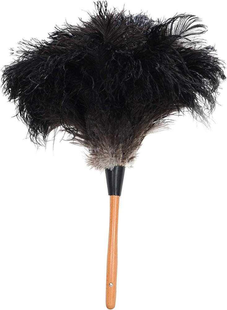 Premium Genuine Ostrich Feather Duster 14" Handheld Reusable Cleaning Tool