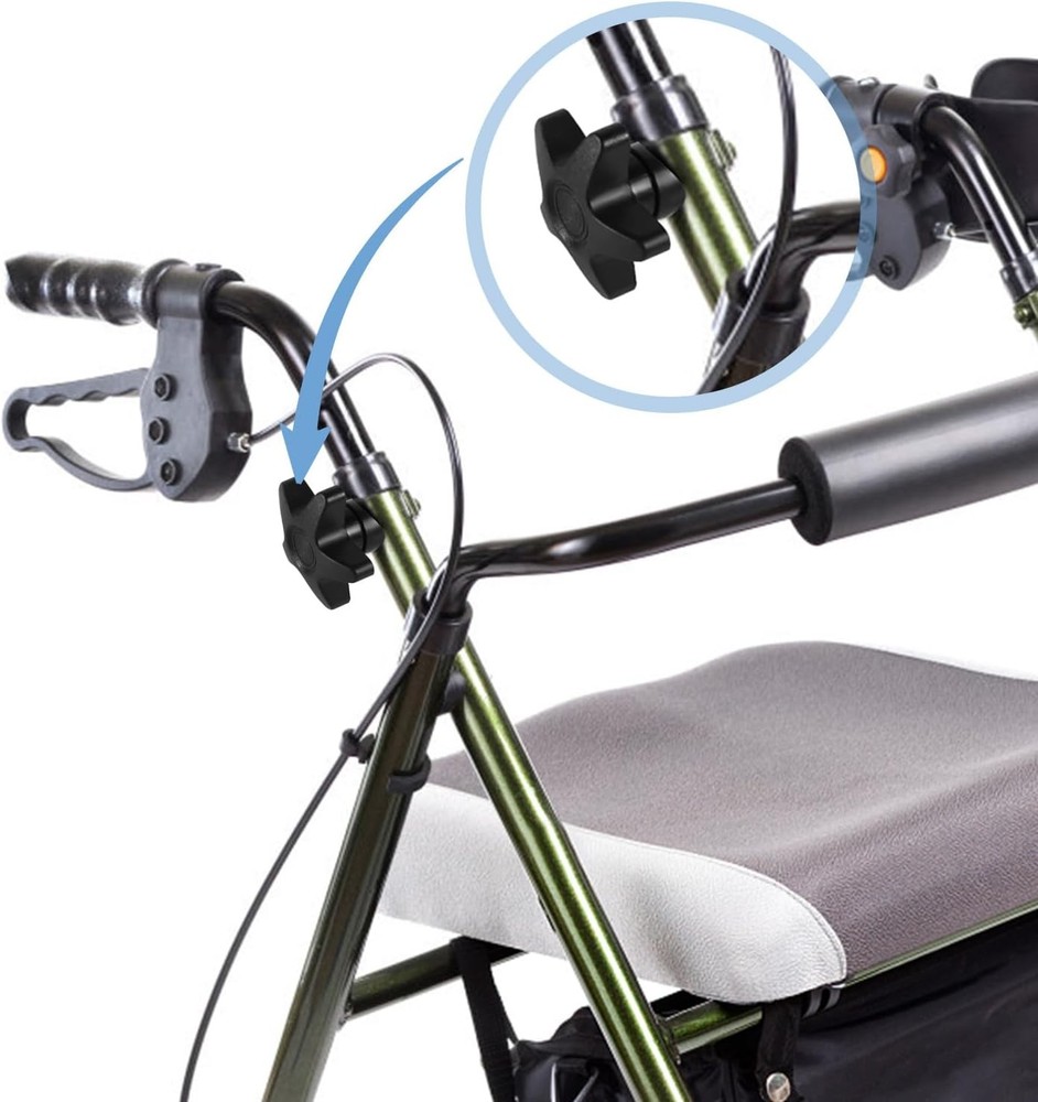 2 Sets Rollator Walker Replacement Knobs, Comfortable Black Medium,