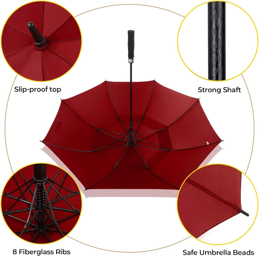 Automatic Open Golf Umbrella 54/62/68/72 Inch, Extra Large Windproof Vented Doub