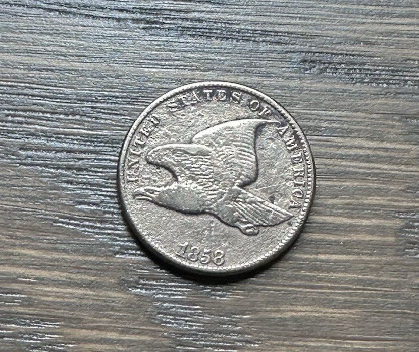 1858  US Flying Eagle Penny One Cent - Small Letters