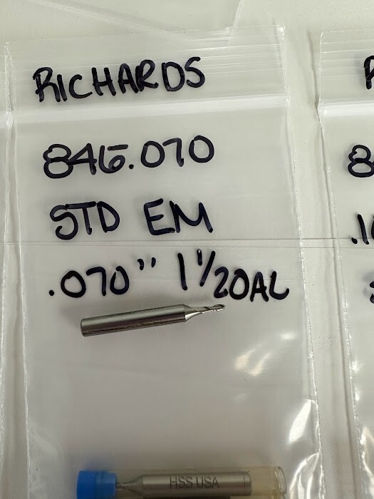 RICHARDS MICRO TOOL 2FL SE CARBIDE ENDMILL 846-.070 .070" 1-1/2"OAL