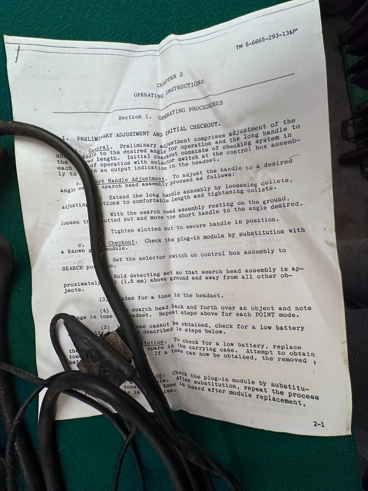 PRS-7 Mine Detector Metallic & Non Metallic Objects With Canvas Case US Military