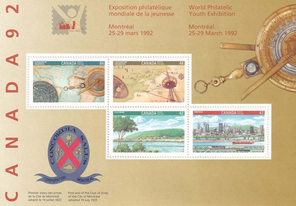 Canada 1992 Yvert SS 9 Architecture Maps MNH VF