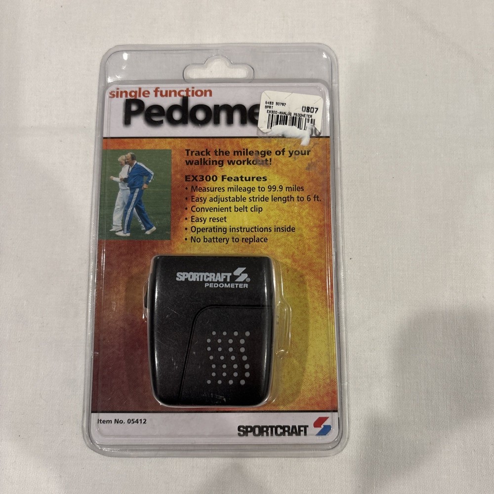 NOS Single Function Pedometer By Sportscraft 05412 Walk Run Exercise EX300