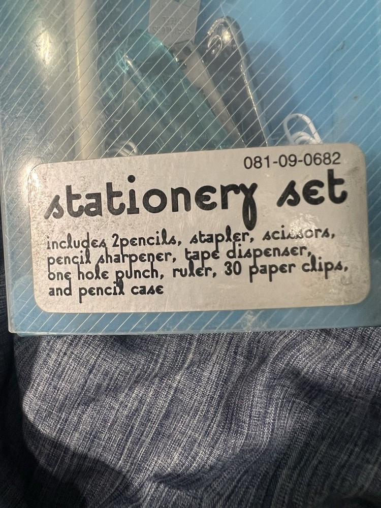 2003 Target Stationary Set Y2K TEAL TRANSLUCENT items Unused Missing Sharpener