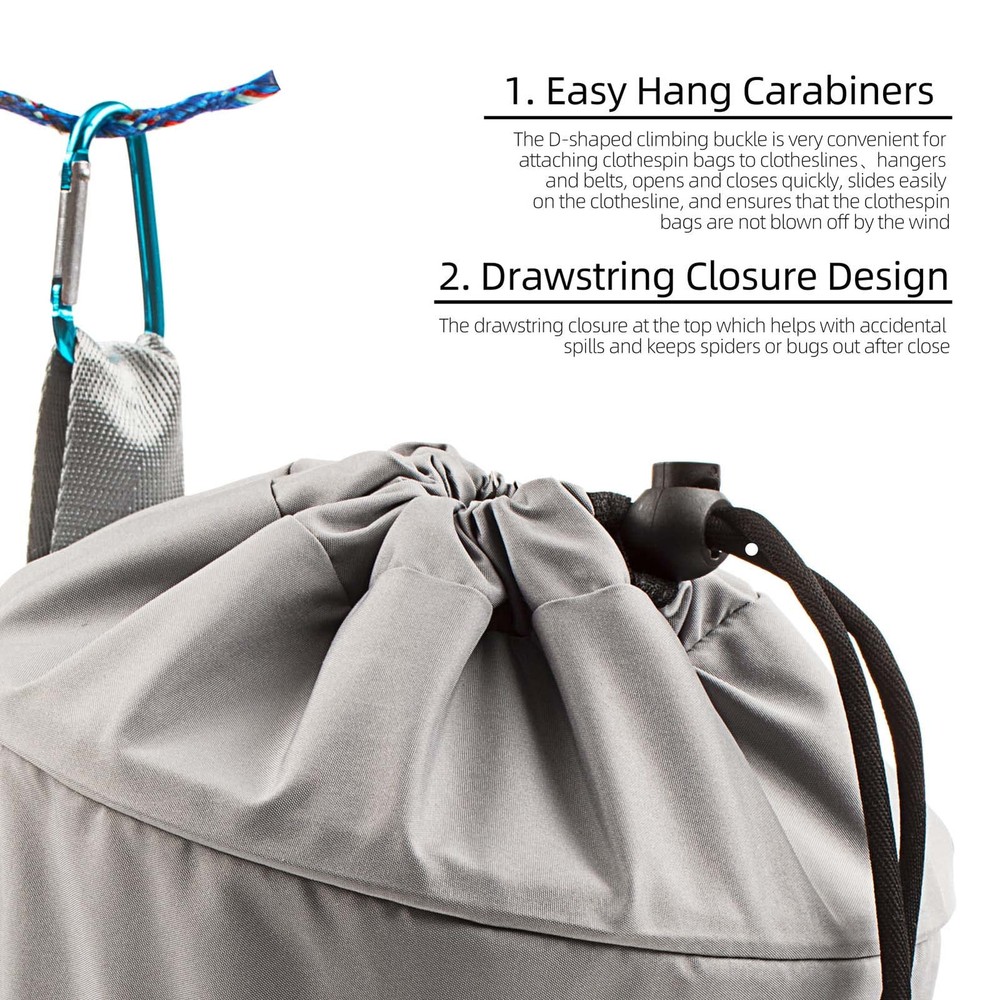 Mesh Clothespin Bag Holder Outside, Multiple Hanging Methods Clothes Pin Bag ...