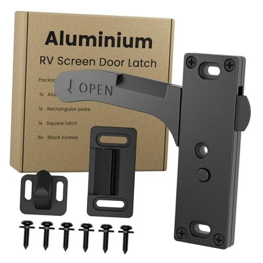Aluminum RV Screen Door Latch Left Handle Replacement Kit for Left handle