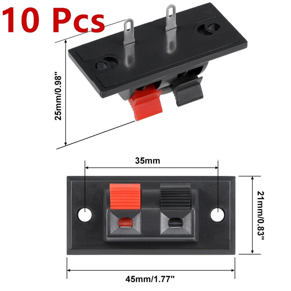 10Pack Push Release Type 2 Terminal Speaker Connector Plate Block Rated Load
