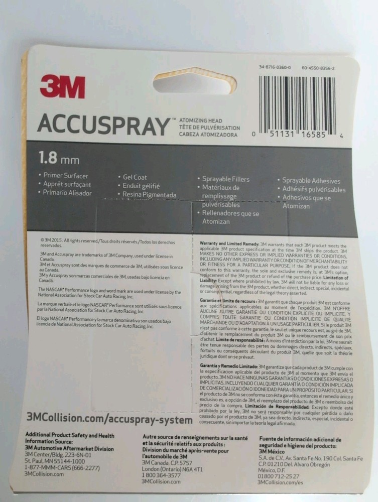 3M Accuspray Tips - 1.8 mm - White - Model 16585 - NEW