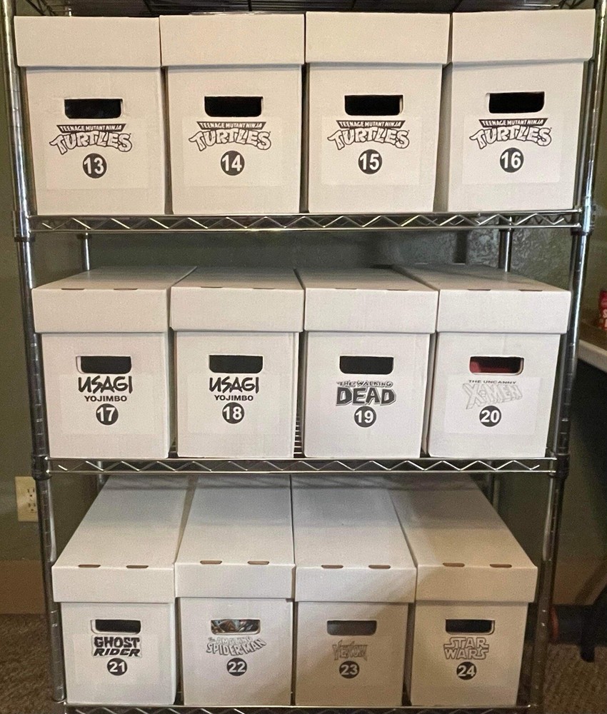 5x Comic Book Storage Box Label Personalize Your Collection - Marvel Numbered