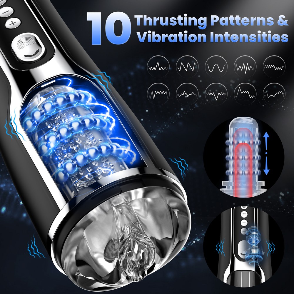Automatic Male Masturbaters Thrusting Rotating Vibrating Strokers Cup Lubricants