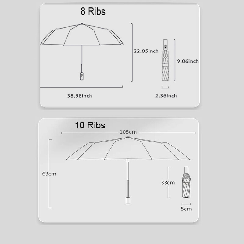 Automatic Umbrella Sun/Rain Anti-UV Windproof 3 Folding Compact Umbrella