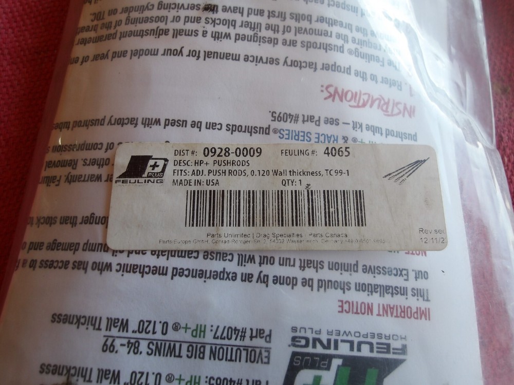 Fueling HP+ Adjustable Pushrods 4065