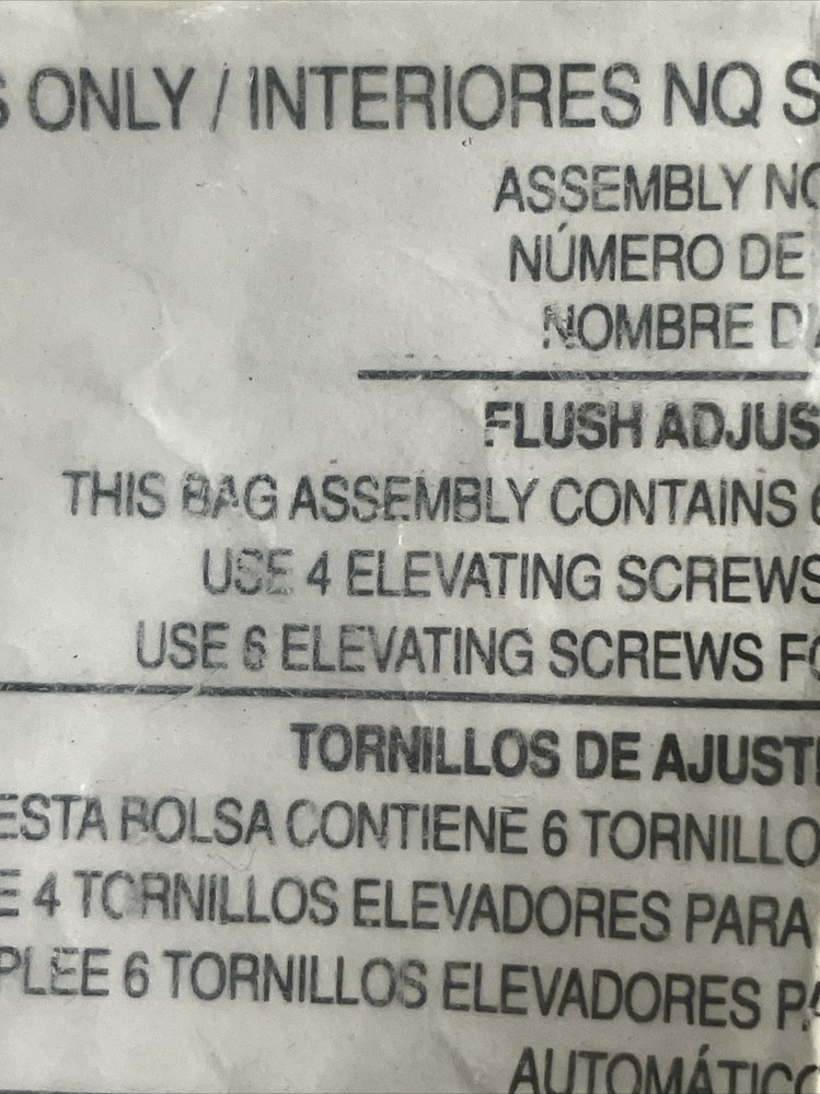 Square D 80122-038-50 NQ Panelboard Flush Adjusting Elevating Screws (6 screws)