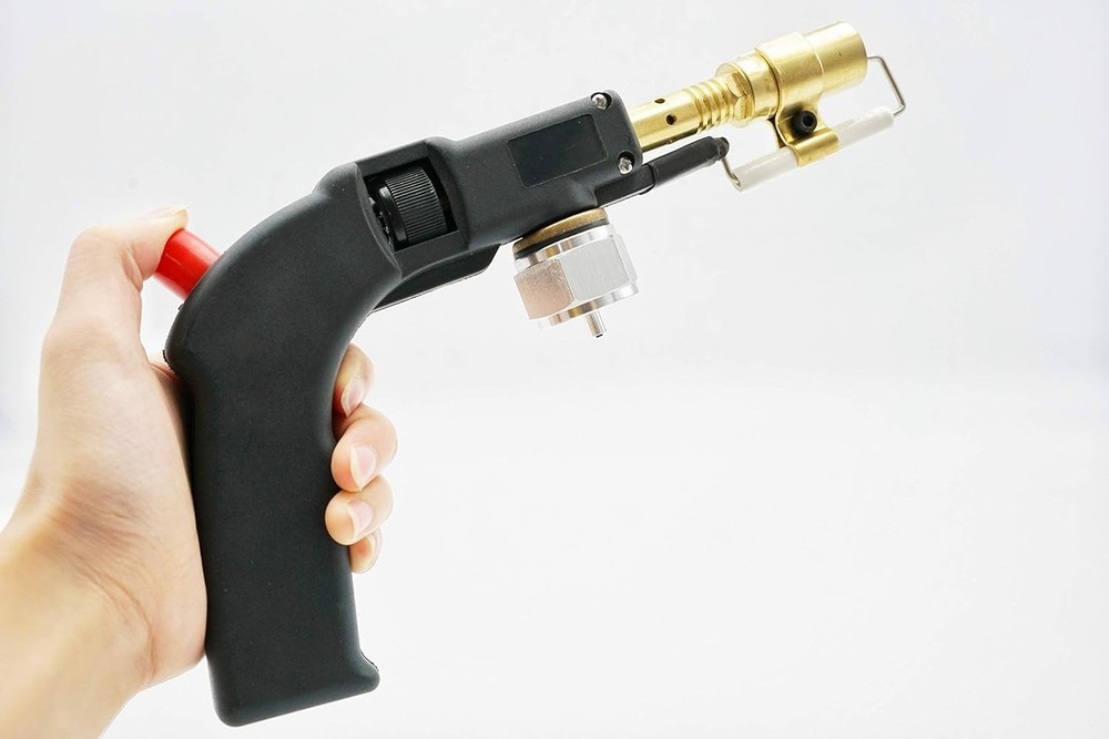 Self-Igniting Brass Propane Torch Nozzle - Comfort Handle for Easy Use