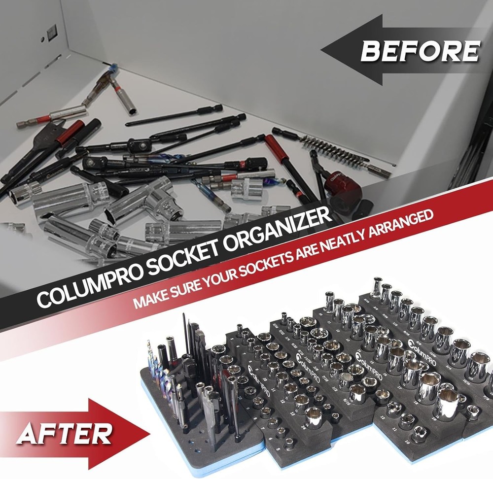 Foam Socket Organizer for Tool Box Drawer,Sockets Holder Both Whole Set