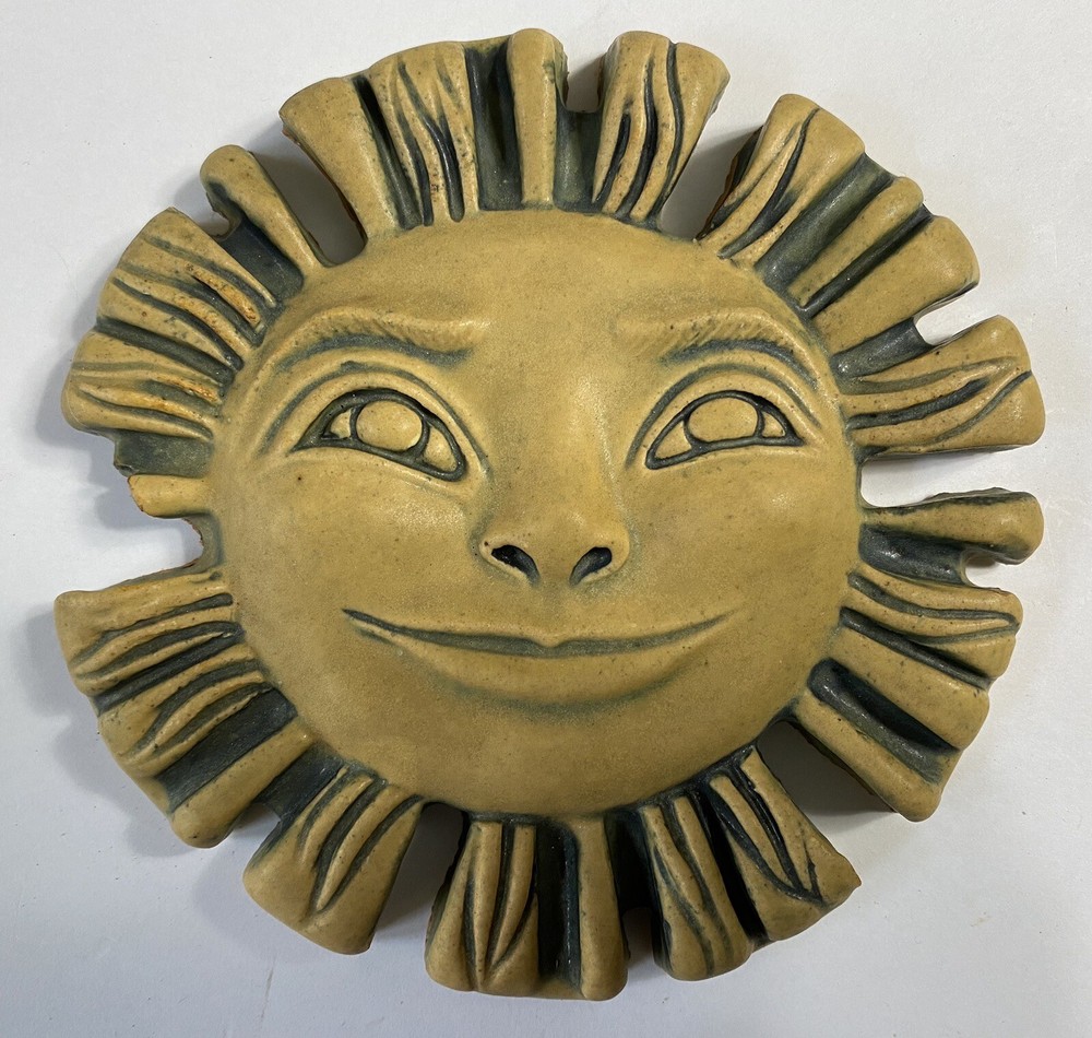Sun Face Stoneware Tile by Gretchen Kramp *defect* See Photos & Description