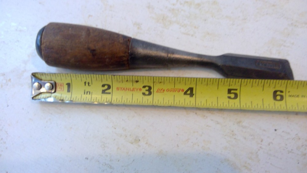 Stubby Stanley Wood Socket Chisel, 3/4 Inch Vintage