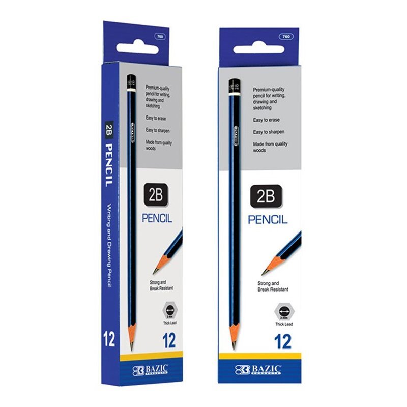 BAZIC 2B Premium Wood Pencil (12/Pack)