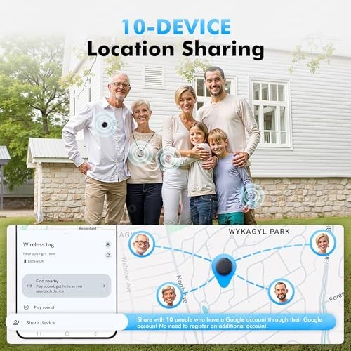 Bluetooth Tracker Tags - 4 Pack for Android & Samsung - Key, Wallet, Luggage Fin
