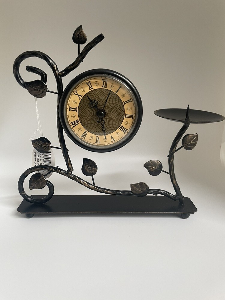 Rustic Vine Clock Candle Holder - Brand New