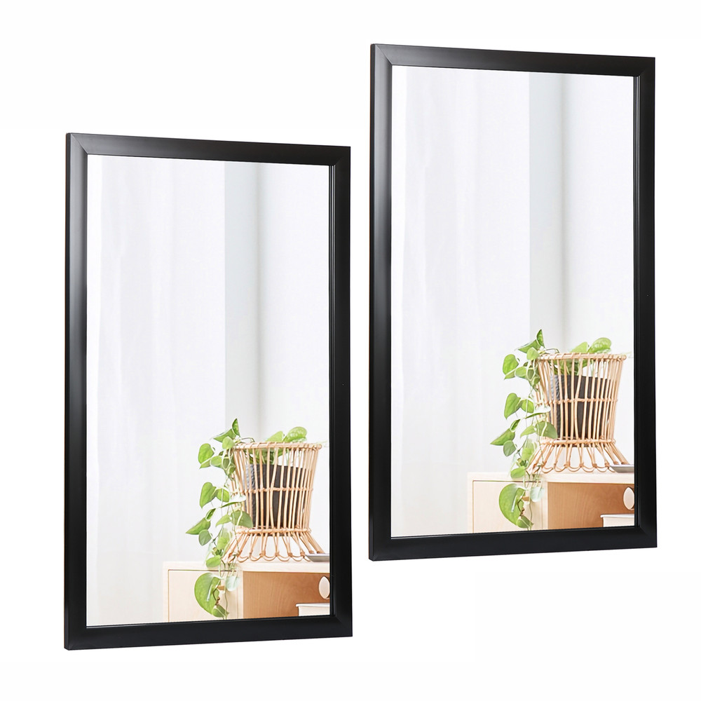2PCS Bathroom Rectangular Wall Mounted Mirror PS Frame Vanity Mirror 24" x 36"