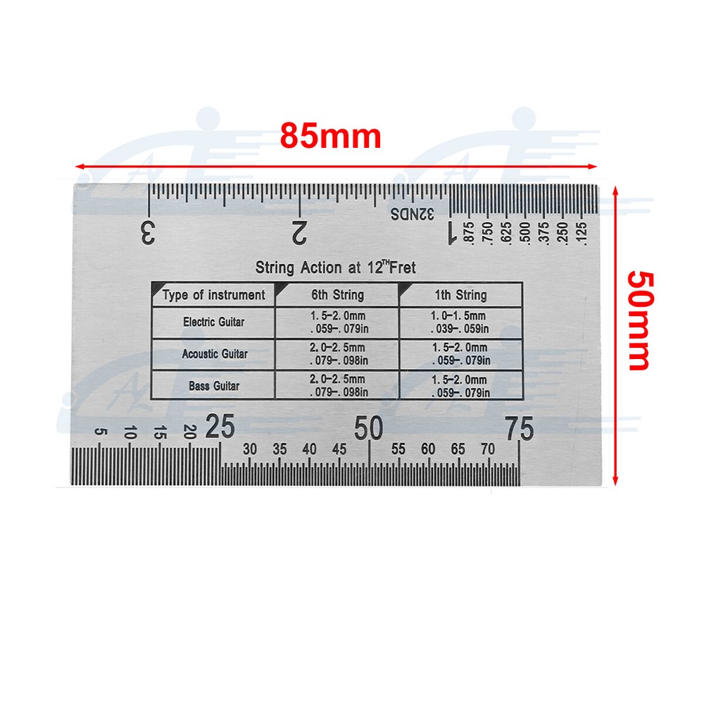 Guitar Bass Understring Radius Gauge String Action Ruler Fretboard Guard Tools