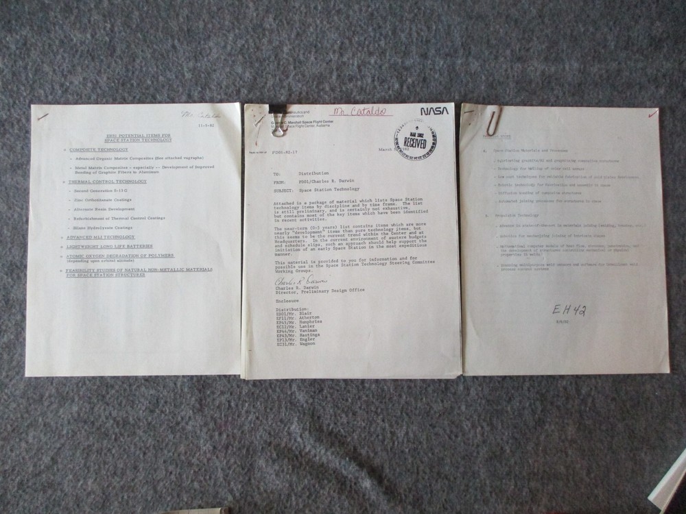 NASA SPACE SHUTTLE SPACE STATION EARLY DEVELOPMENT ORIGINAL PROJECT MEMOS POSTER