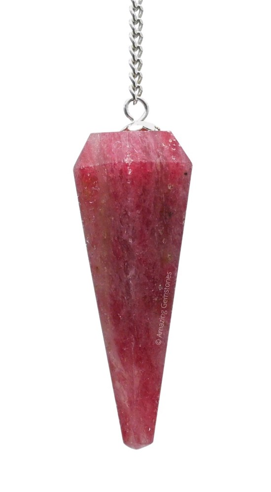 Rhodonite Dowsing Crystal Pendulum