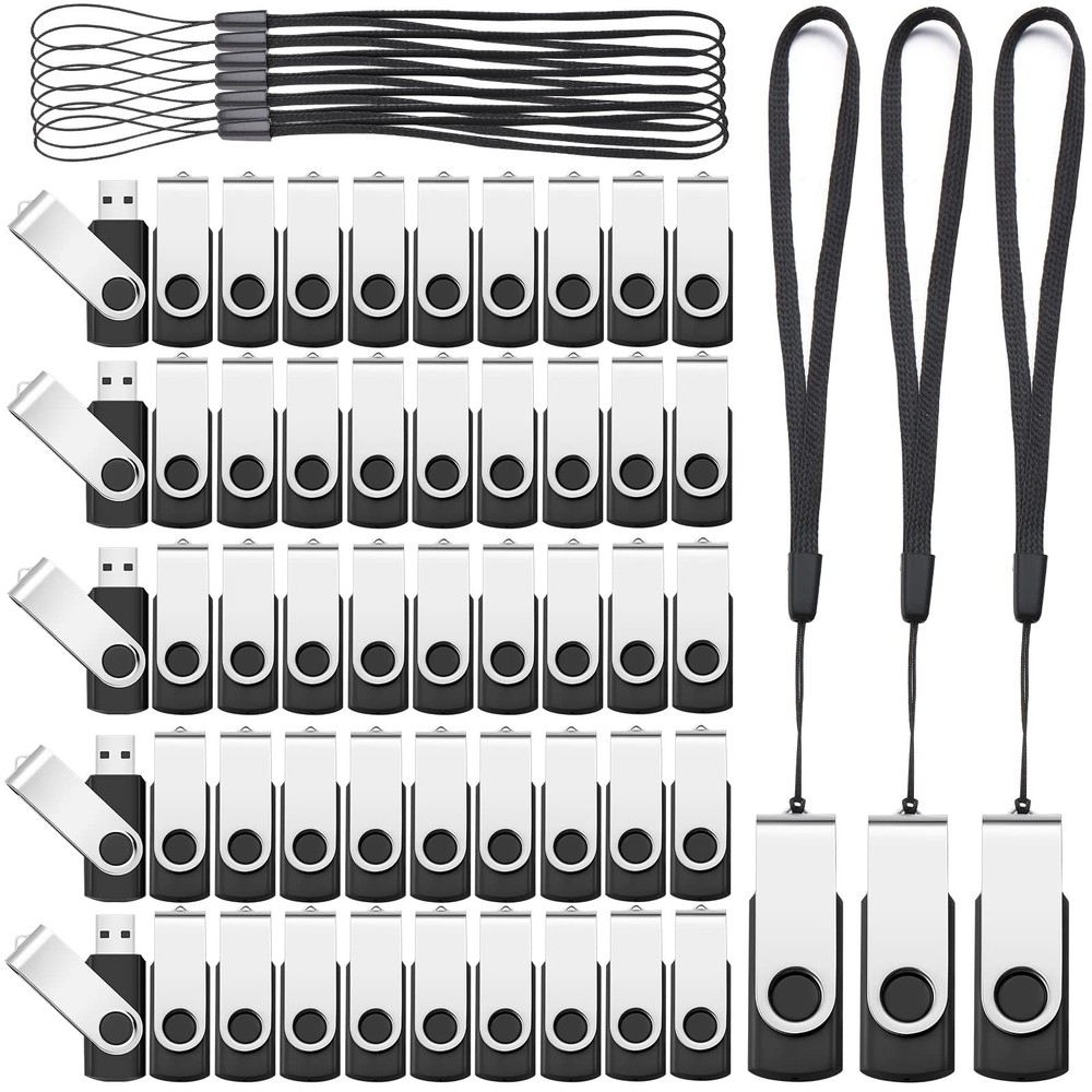 Aoriher 50 Pack USB 2.0 Flash Drives Bulk, Portable USB Thumb Drives with Lan...