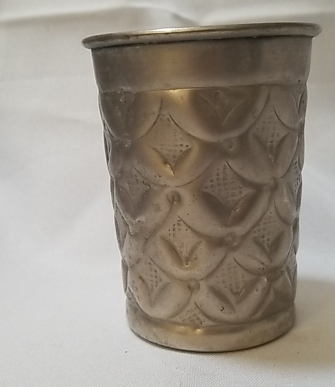 Vintage Solid Engraved Brass Handcrafted  Kiddush Cup for Ceremonial Wine