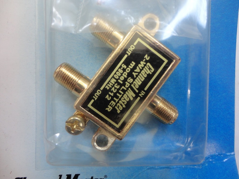 Channel Master, 2-Way Splitter, Gold Connectors
