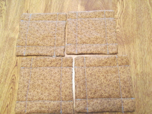 Handmade Quilted Leaf Print Desk Mats, Beverage Coasters, Coffee Cup Coasters