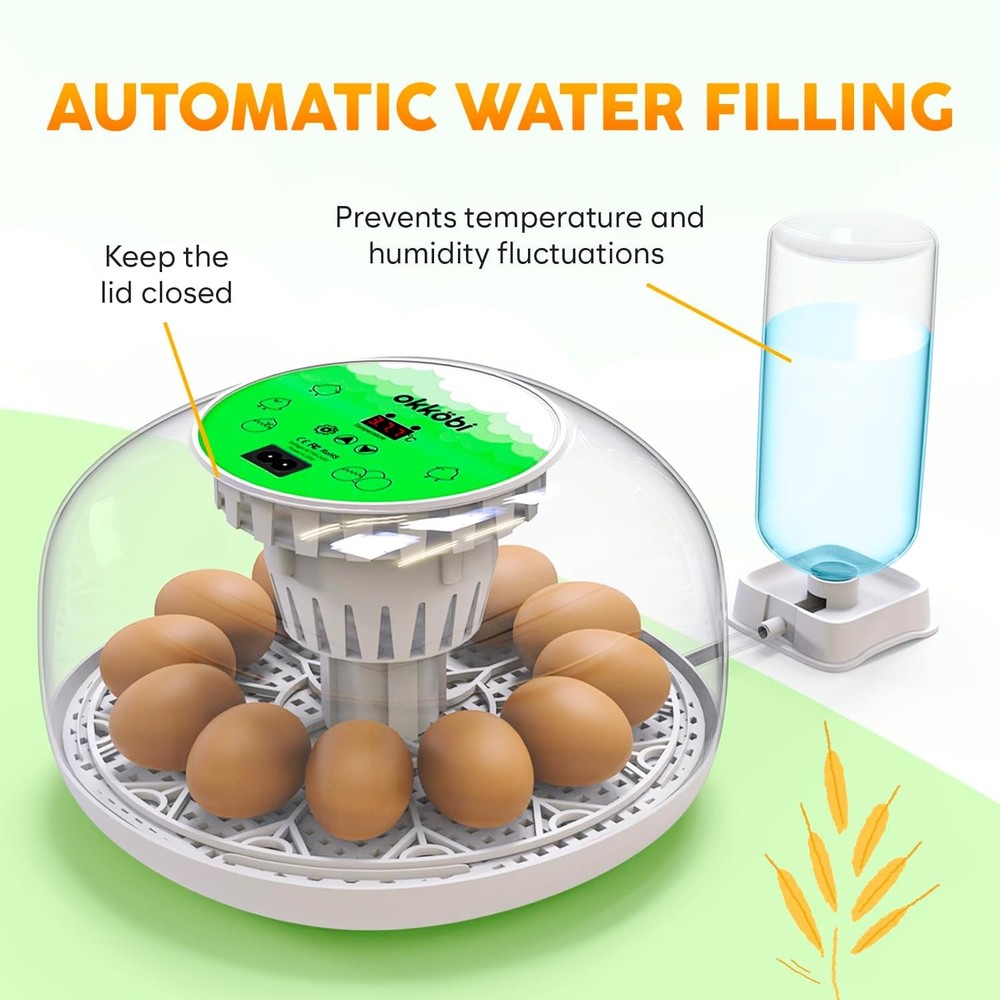 Automatic Egg Incubator with Turner Humidity Controller 12 24 Reptile Bird