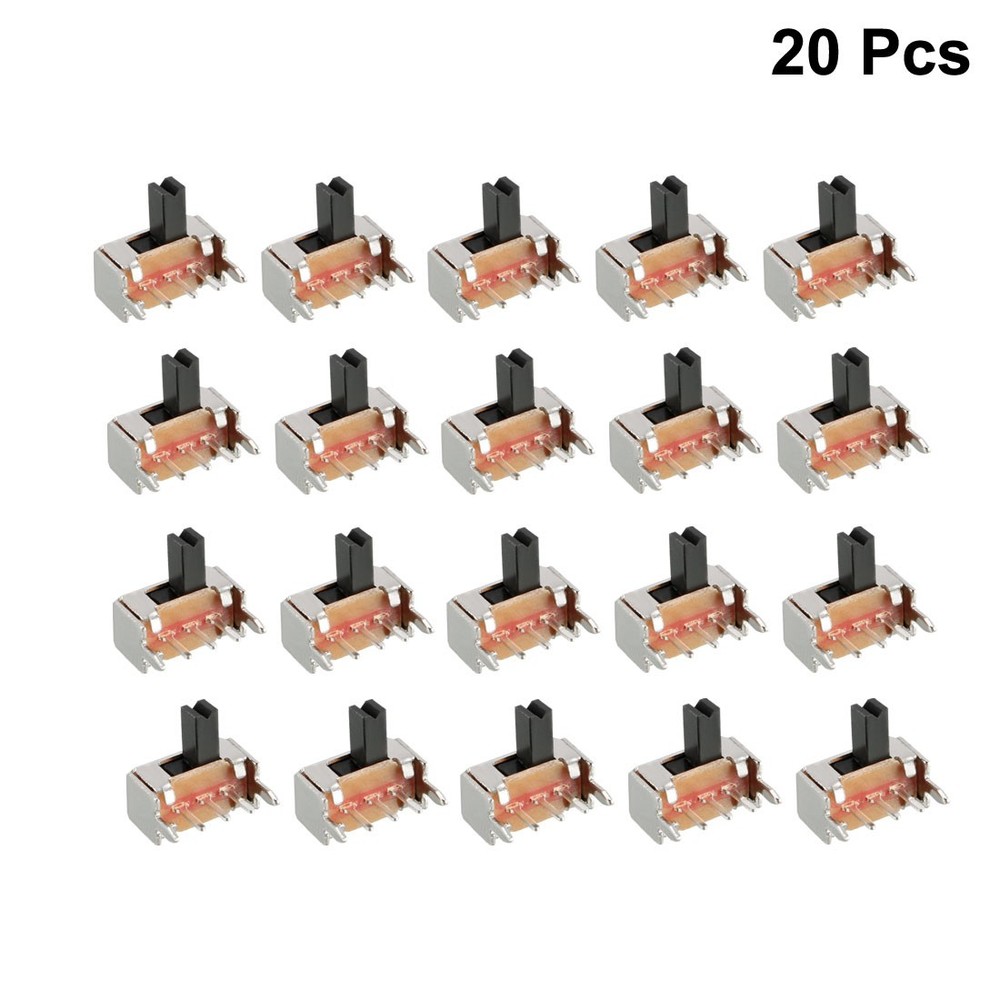20pcs 7mm Horizontal Slide Switch 1P2T 3 Terminals Pcb Latching