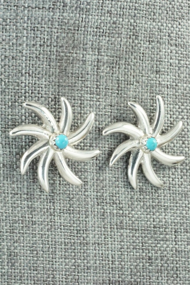 Turquoise & Sterling Silver Earrings - Sylvia Chee