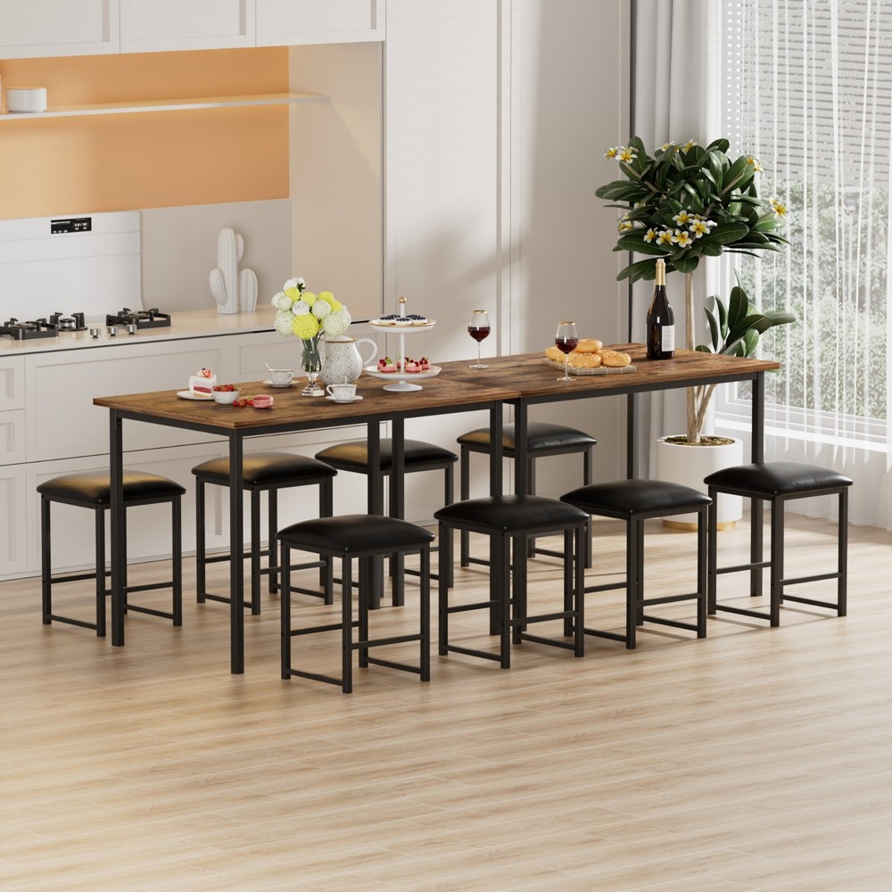Dining Table Set for 4 Small Space Kitchen Breakfast Table Chairs Set, 4 Stools