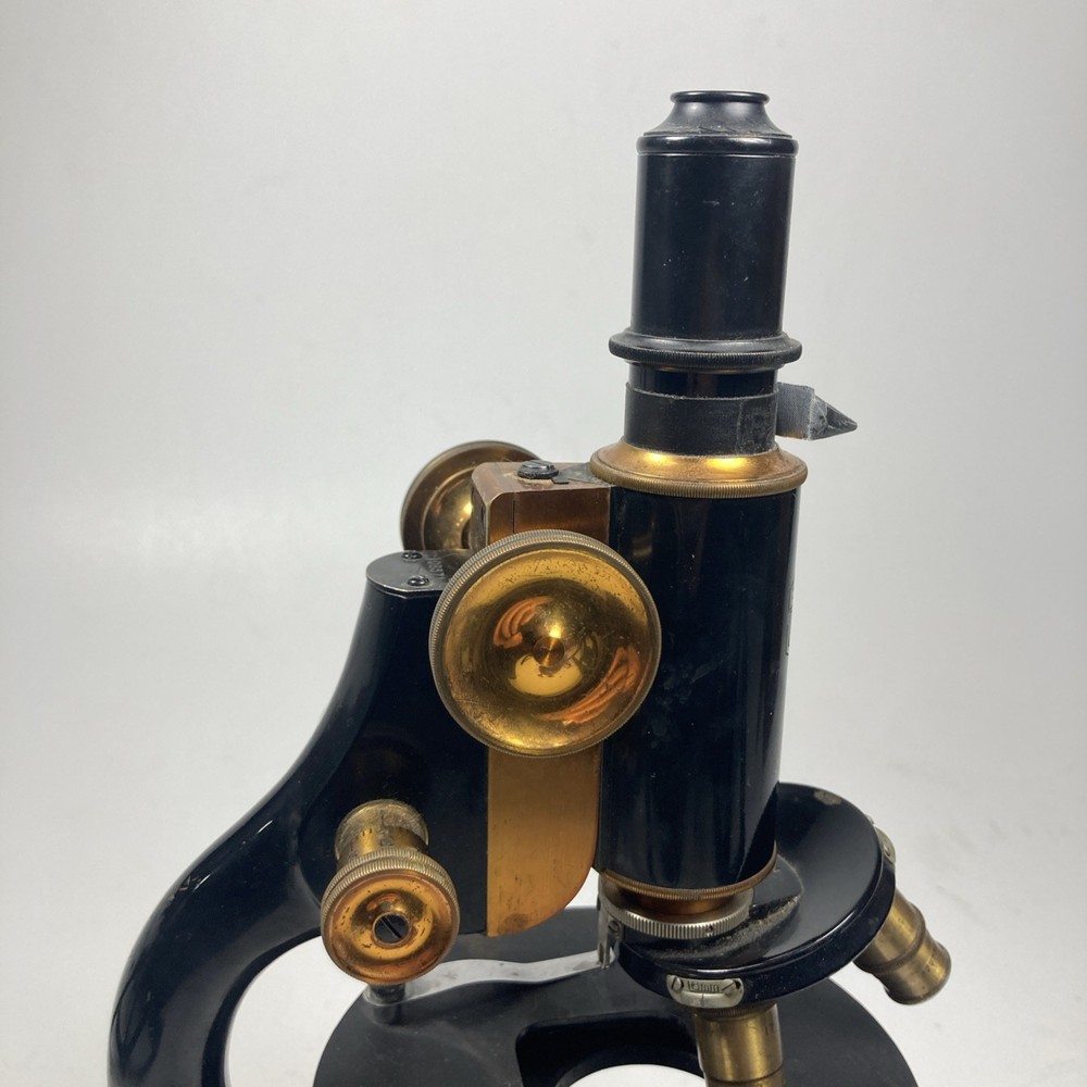 Vintage Spencer Buffalo Cast Iron & Brass Microscope w/Case