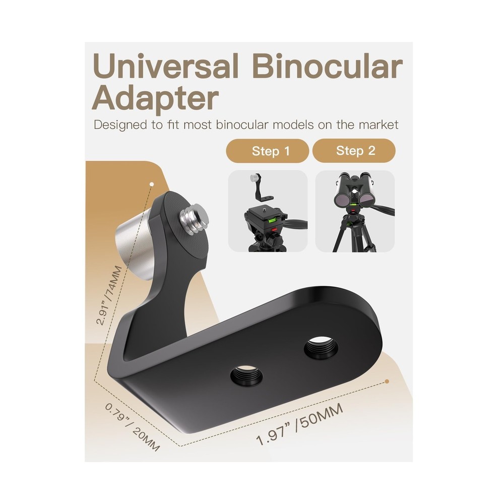 69” Tripod for Spotting Scopes, Binocular & Camera, Includes Binocular Ada