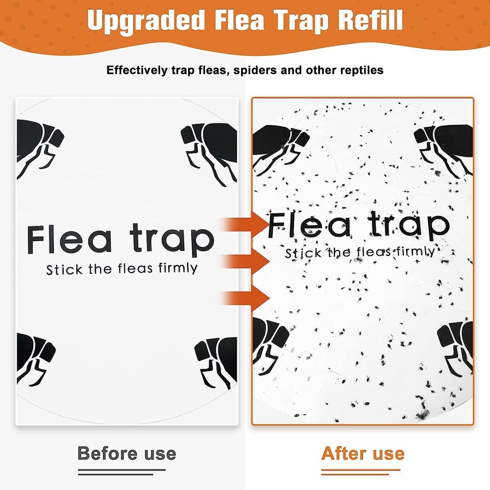Electric Flea Bed Bug Trap Odorless Cleaner and Flea Killer Trap Pad 2 Packs